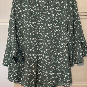 Floral Green Women's Top